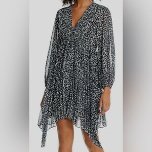 The Kooples black and white leopard mini dress